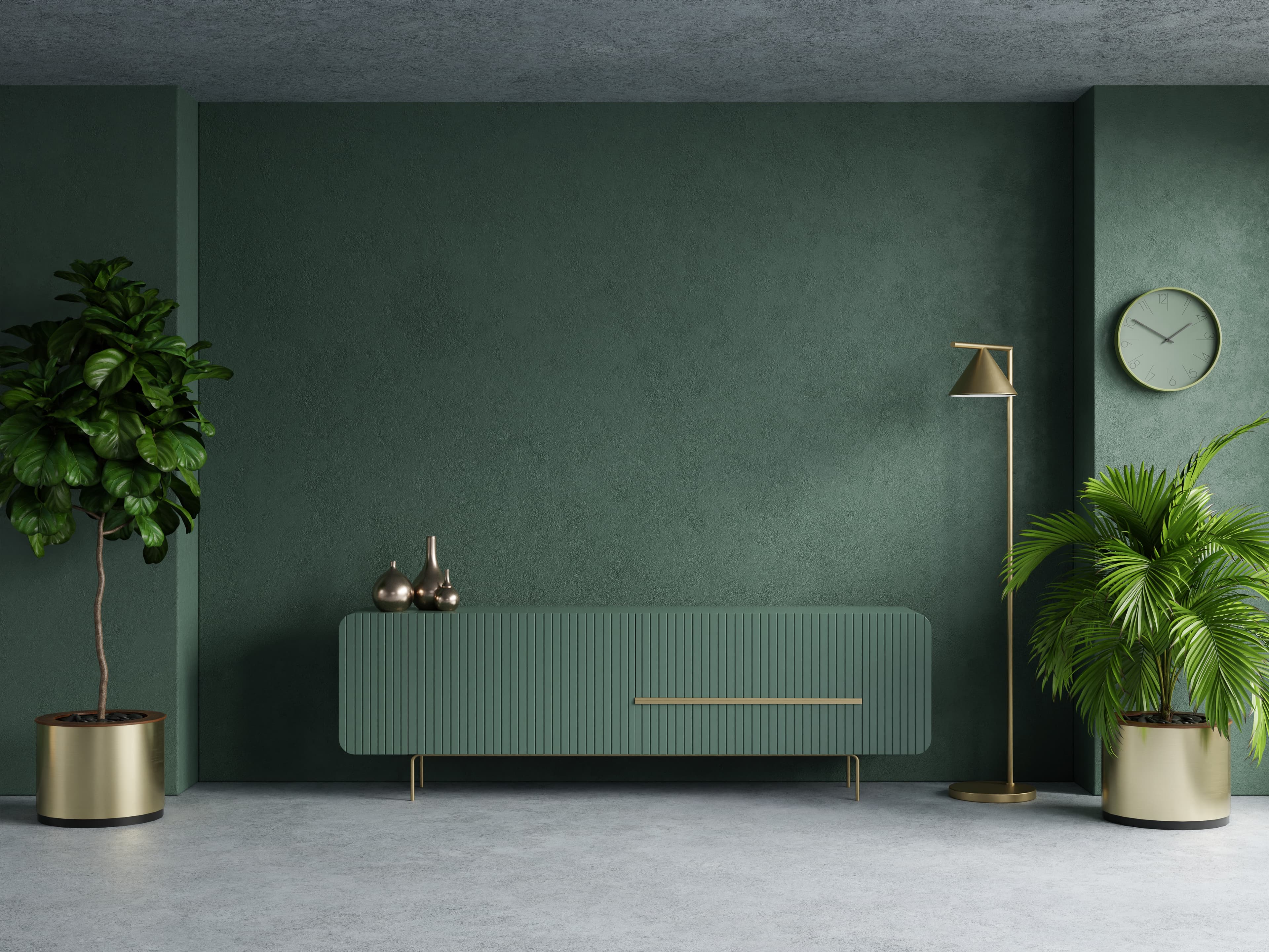 Modern interior with textured wall
